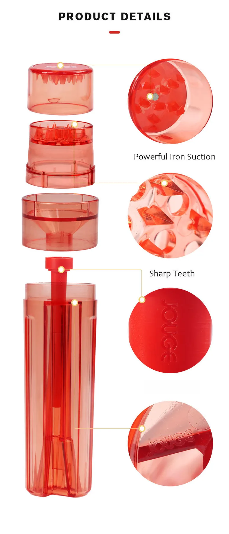 2-in-1 Plastic Herb Grinder and Cone Filling Funnel - Product detail