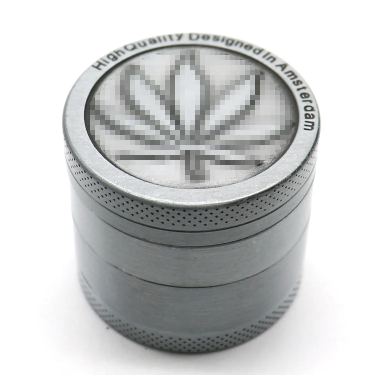 Patterned 4-Layer Zinc Alloy Herb Grinder, Multiple Sizes - Product image