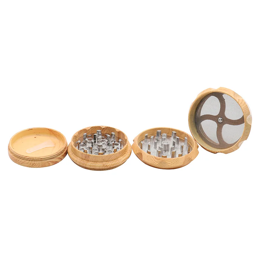 Wood-Finish Four-Layer Zinc Alloy Herb Grinder - Product detail
