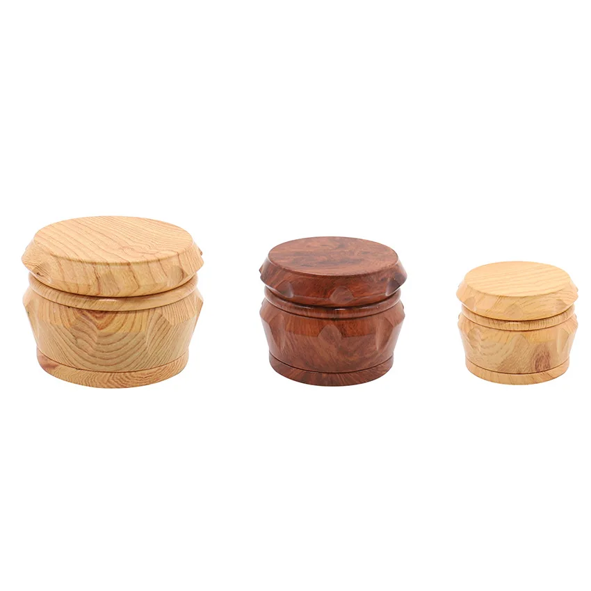 Wood-Finish Four-Layer Zinc Alloy Herb Grinder - Product detail