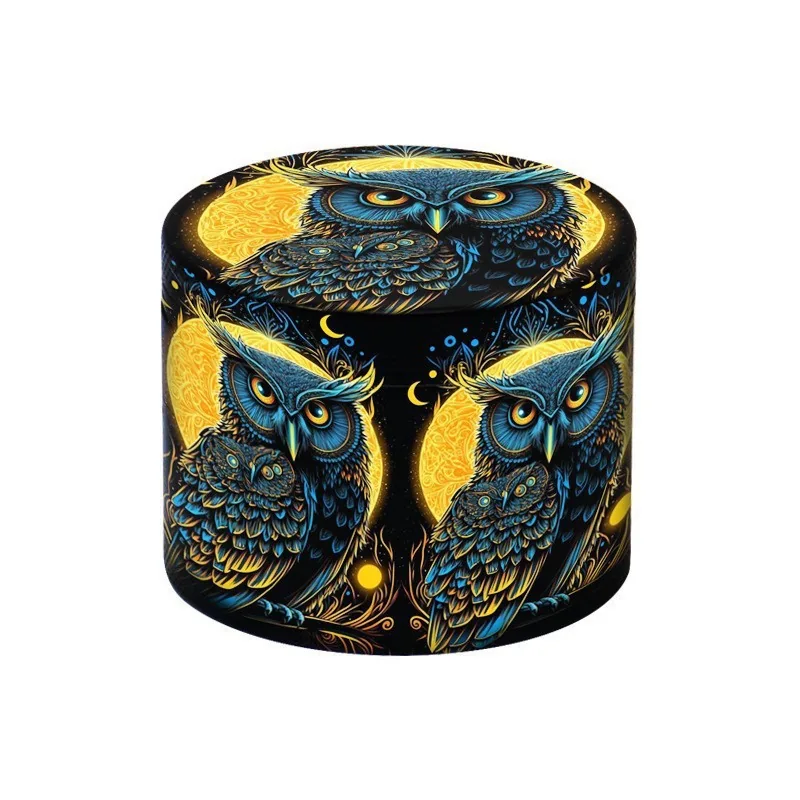 Printed Four-Layer Zinc Alloy Herb Grinder, Multiple Sizes - Product image