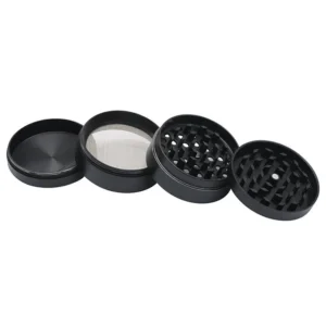 Flat-Top 4-Layer Zinc Alloy Herb Grinder, 55 mm - Product image