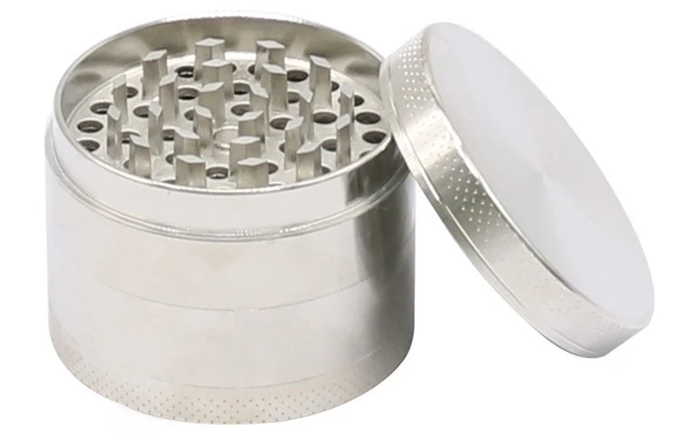 Flat-Top 4-Layer Zinc Alloy Herb Grinder, 55 mm