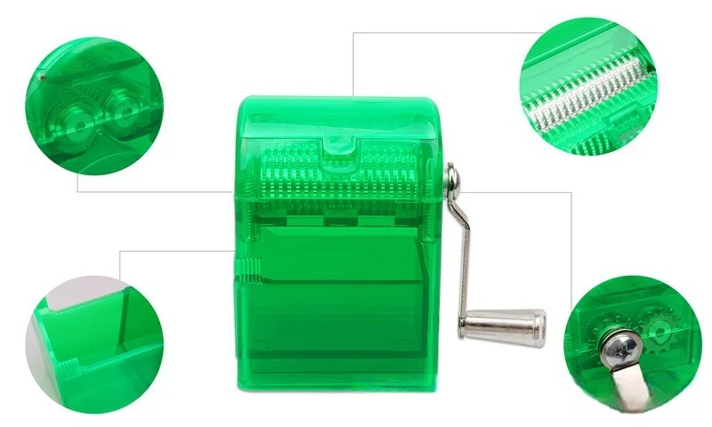 Hand-Crank Plastic Herb Grinder with Drawer