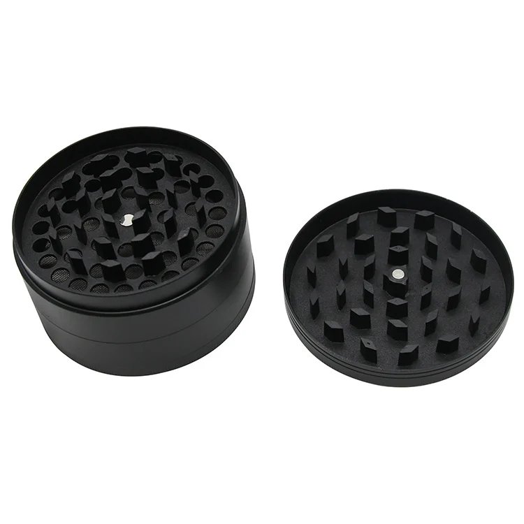 Flat-Top 4-Layer Zinc Alloy Herb Grinder, 75 mm - Product image