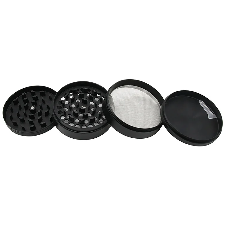 Flat-Top 4-Layer Zinc Alloy Herb Grinder, 75 mm - Product detail