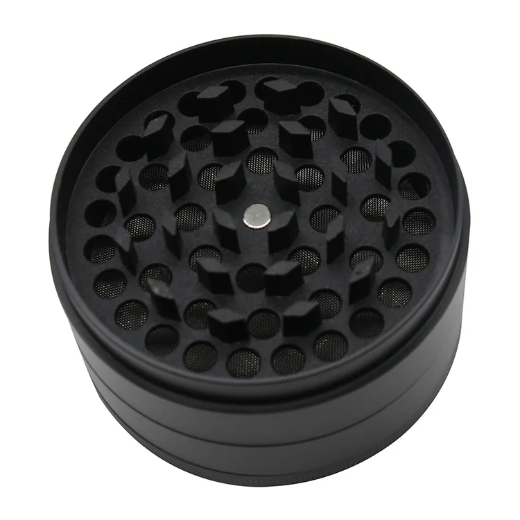 Flat-Top 4-Layer Zinc Alloy Herb Grinder, 75 mm - Product detail