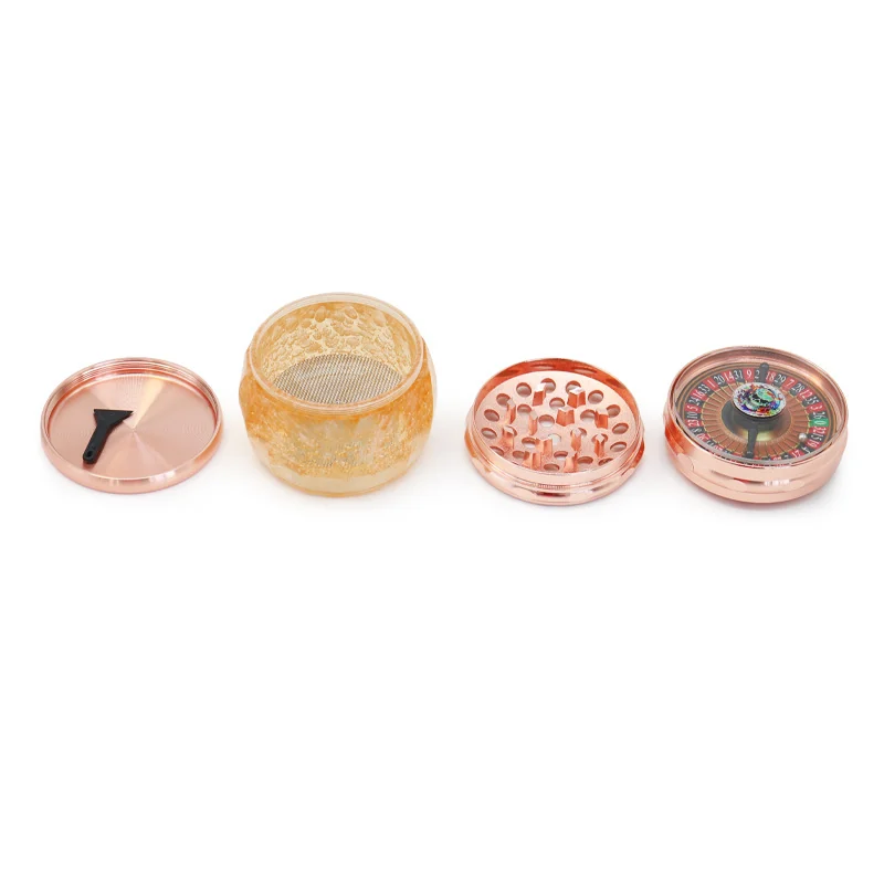 Rotating-Top 4-Layer Zinc Alloy Herb Grinder, 70 mm