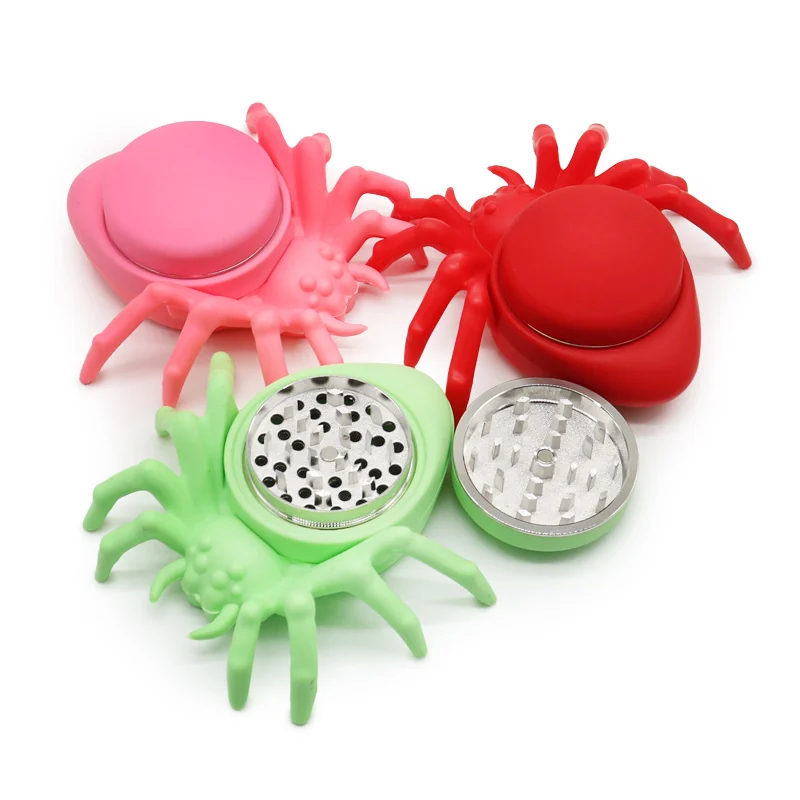 Spider-Shaped Zinc Alloy and Silicone Herb Grinder, 55 mm - Product image