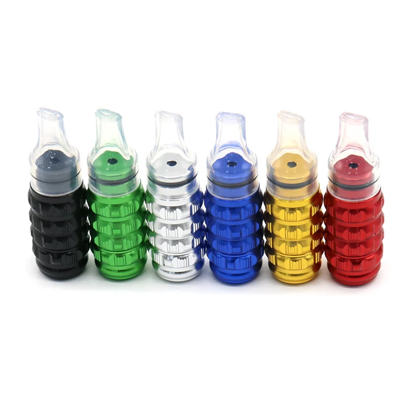 Engraved Spiral Aluminum Mini Pipe with Clear Mouthpiece - Product image