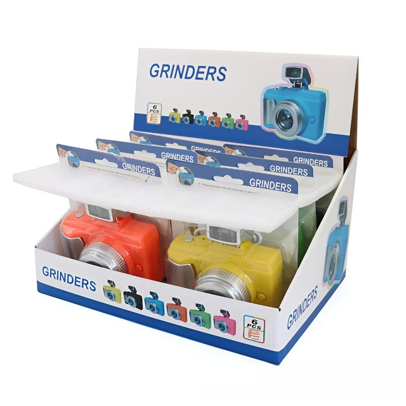 Camera-Shaped Zinc Alloy and Plastic Herb Grinder