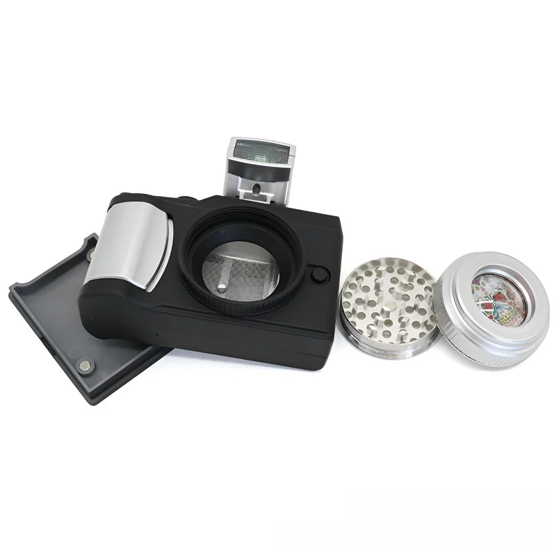 Camera-Shaped Zinc Alloy and Plastic Herb Grinder - Product image