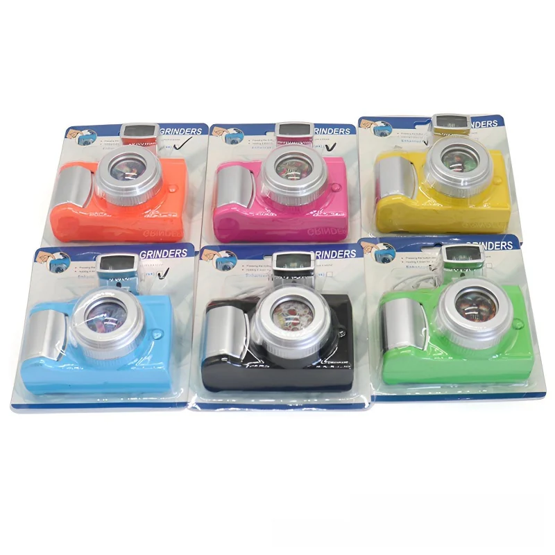 Camera-Shaped Zinc Alloy and Plastic Herb Grinder