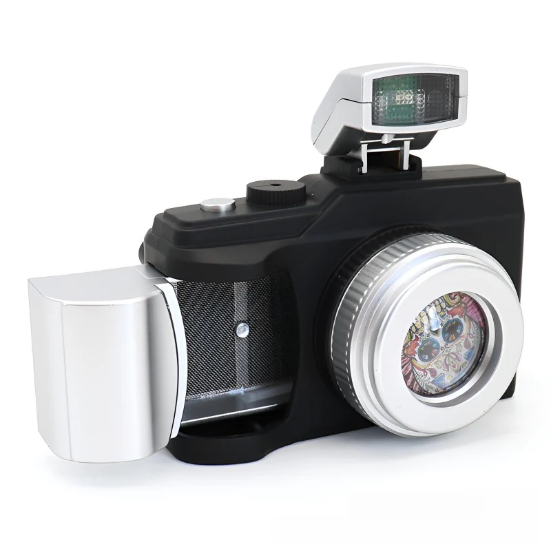 Camera-Shaped Zinc Alloy and Plastic Herb Grinder