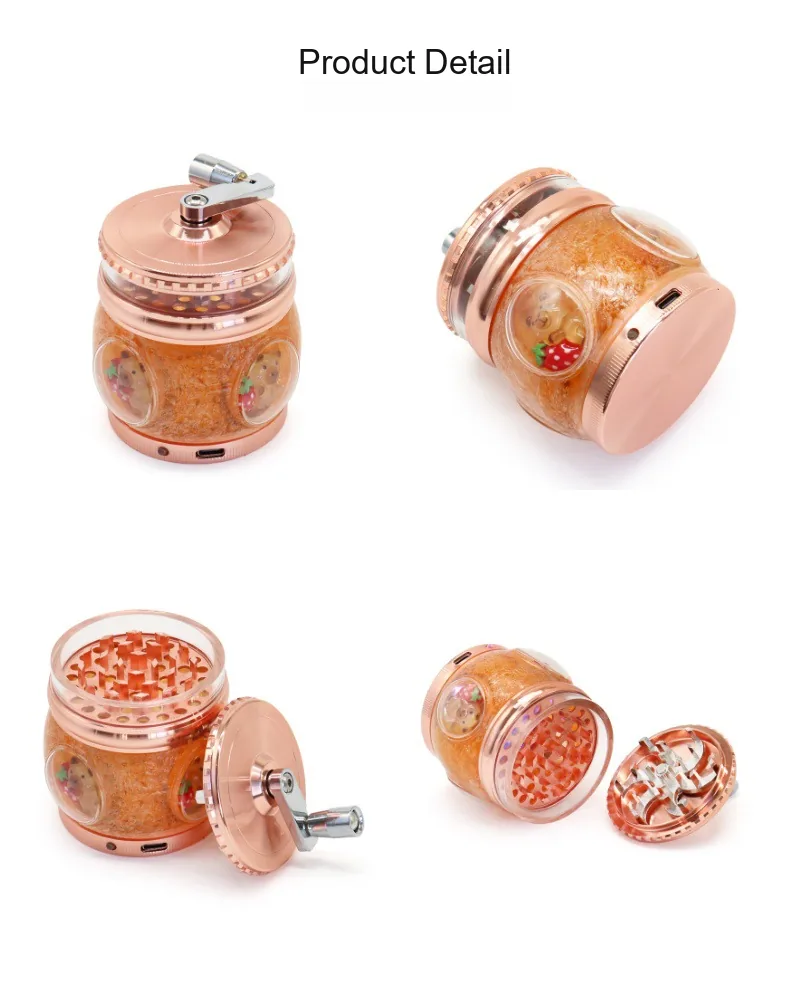 Illuminated Hand-Crank Herb Grinder - Product detail