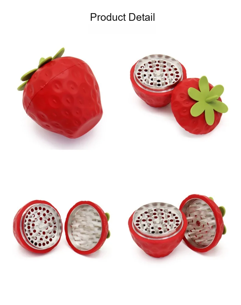 Strawberry-Shaped Zinc Alloy Herb Grinder - Product detail