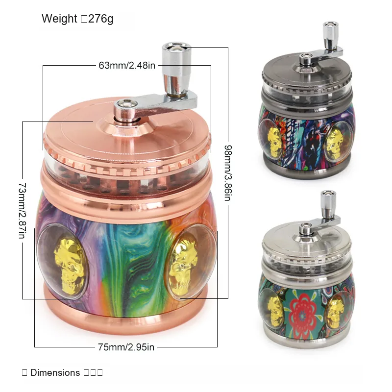 Water-Transfer Printed 4-Layer Zinc Alloy Herb Grinder - Product detail