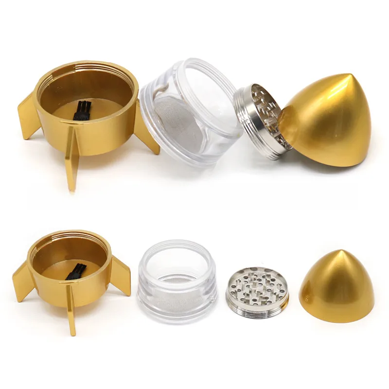 Illuminated Rocket-Shaped Metal Herb Grinder - Product detail