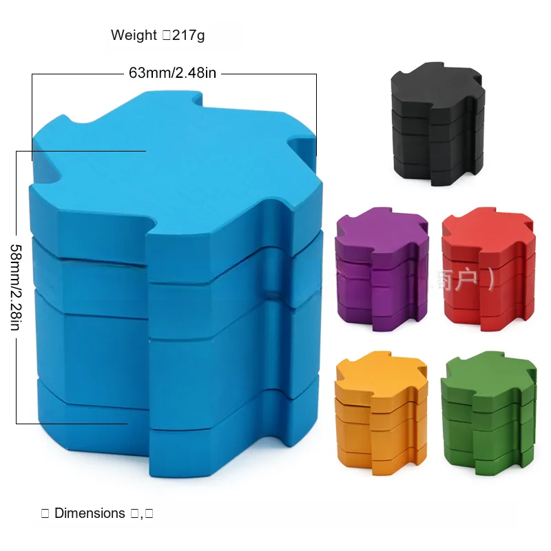 Threadless Magnetic Aluminum Herb Grinder, 63 mm - Product detail