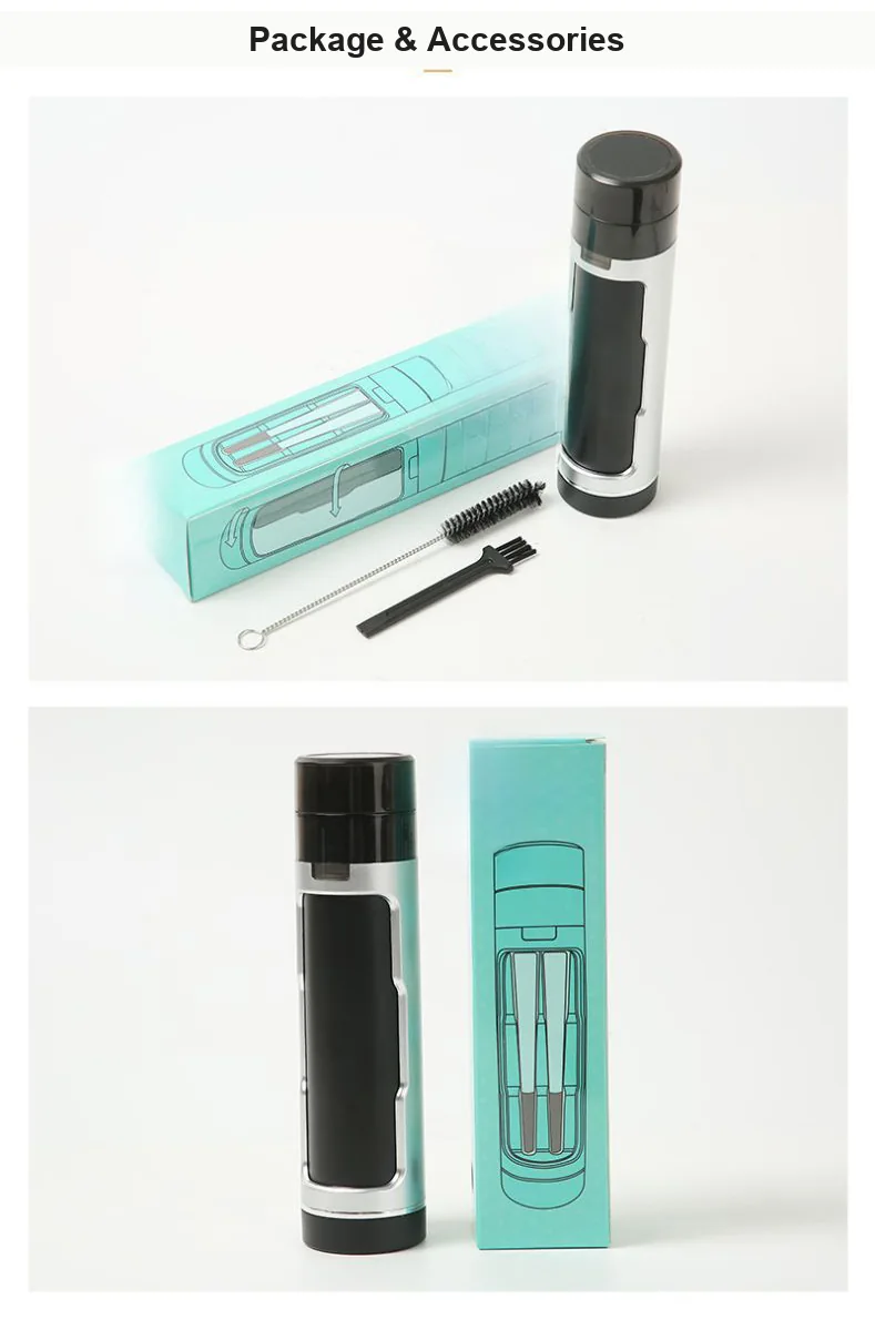 Dual-tube manual grinder package and cleaning accessories