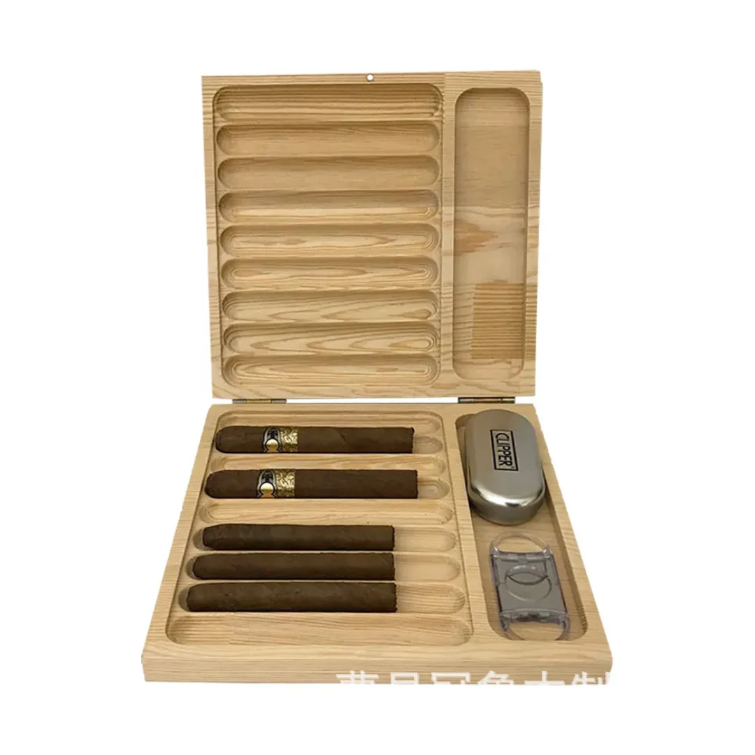 Wooden Cigar and Lighter Storage Tray