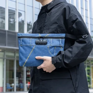 Portable Activated Carbon Smell-Proof Denim Tobacco Storage Bag with Combination Lock for Pipes — application view 003