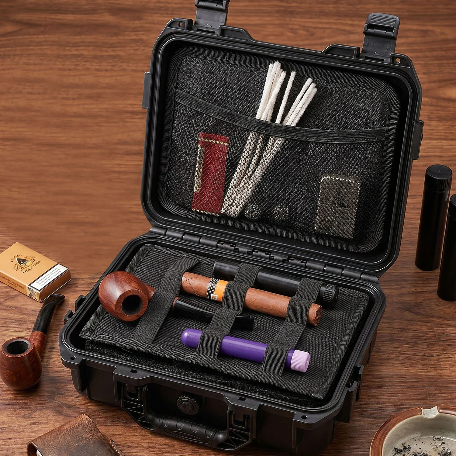 Hard-Shell Cigar Storage Case with Combination Lock