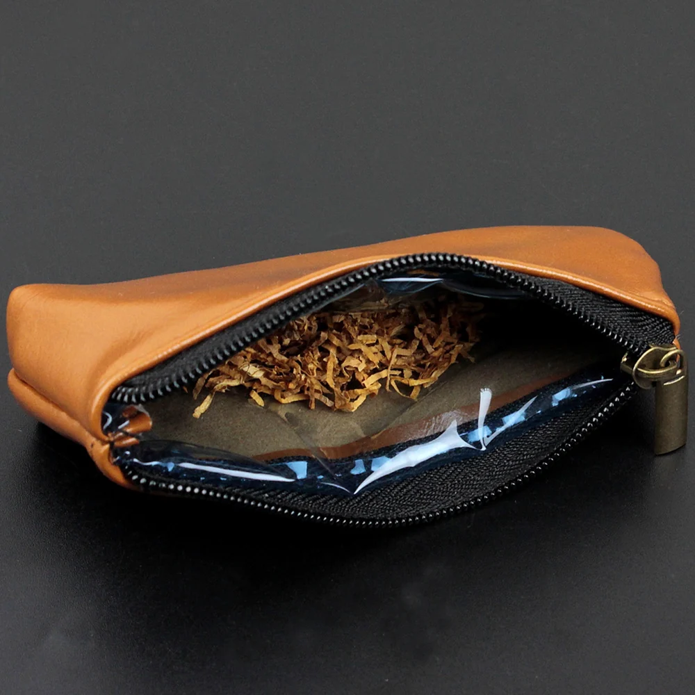 Portable Moisture-Retaining Leather-Style Tobacco Pouch with Rubber Lining for Pipe and Hand-Rolling Tobacco — application 016