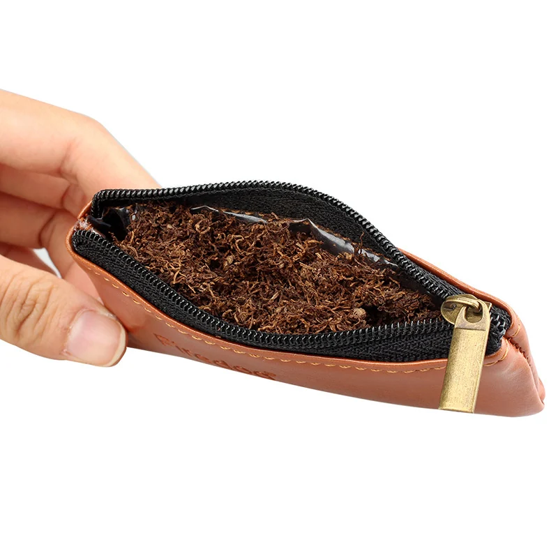 Portable Moisture-Retaining Leather-Style Tobacco Pouch with Rubber Lining for Pipe and Hand-Rolling Tobacco — application 022