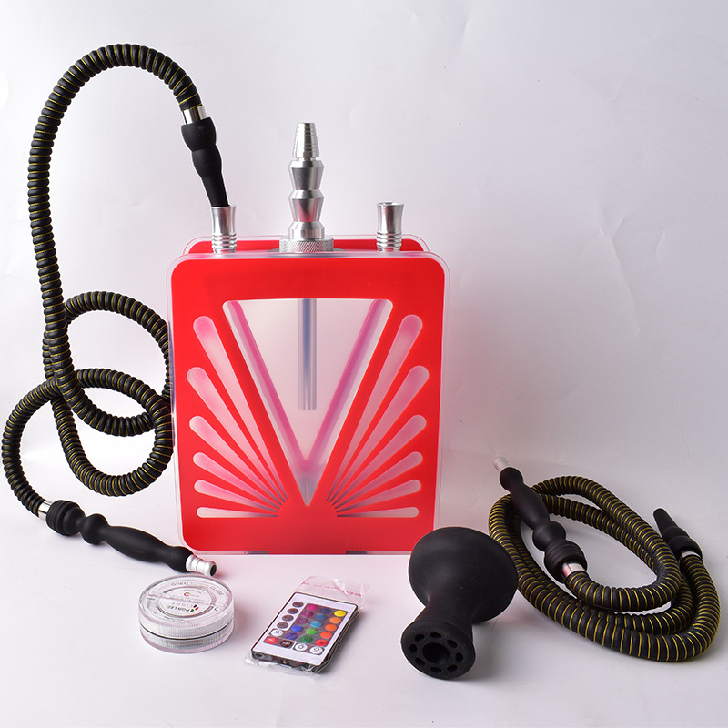 Triangular Acrylic Hookah with Light
