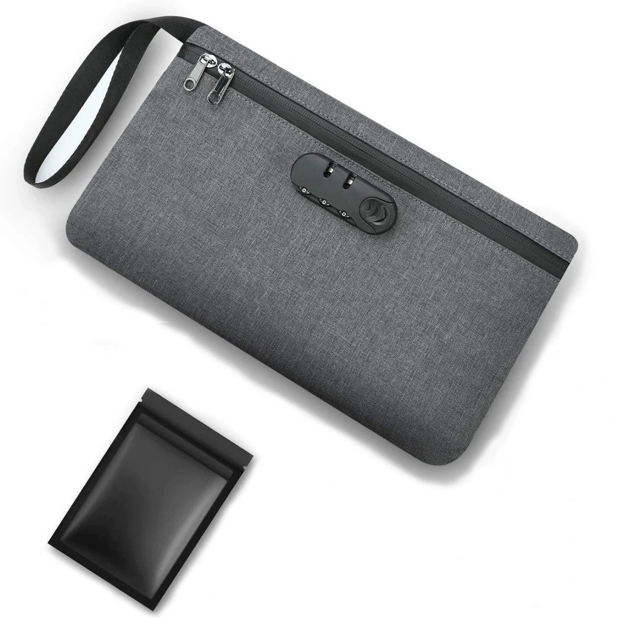 Smell-Proof Tobacco Storage Bag with Combination Lock for Stamps and Pipes
