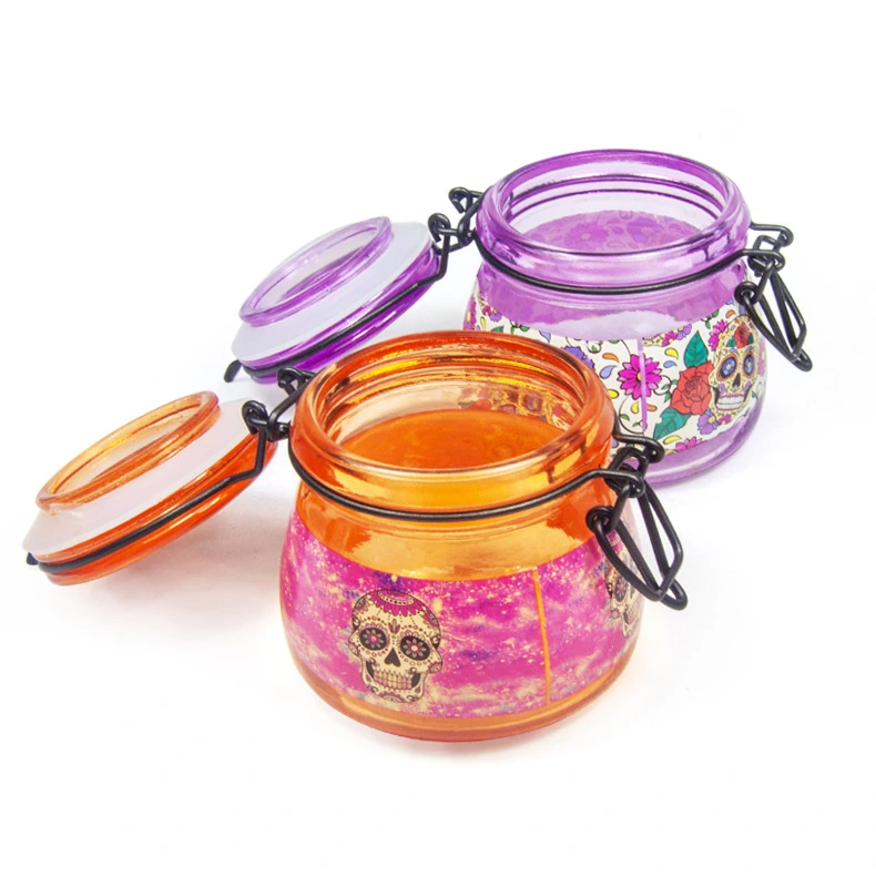 Printed Glass Tobacco Storage Jar
