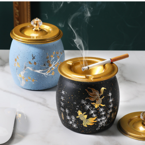 Smell-Proof Stainless Steel Ashtray with Decorative Designs — application view 025