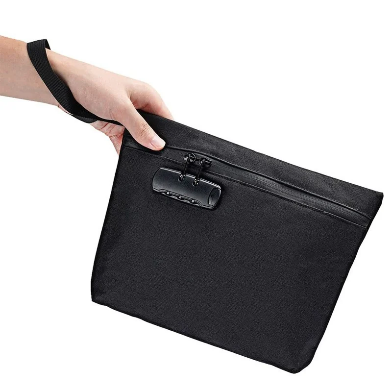 Smell-Proof Polyester Tobacco Storage Bag with Combination Lock for Documents, Stamps and Pipes — application view 006