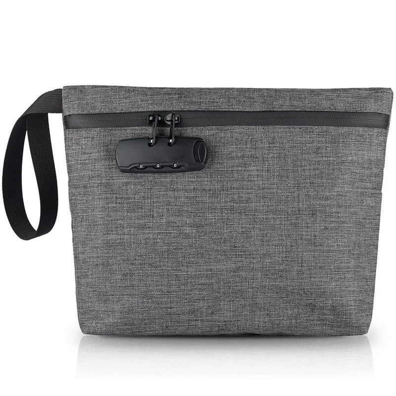 Smell-Proof Polyester Tobacco Storage Bag with Combination Lock for Documents, Stamps and Pipes — application view 003