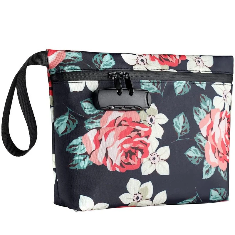 Smell-Proof Polyester Tobacco Storage Bag with Combination Lock for Documents, Stamps and Pipes — application view 005