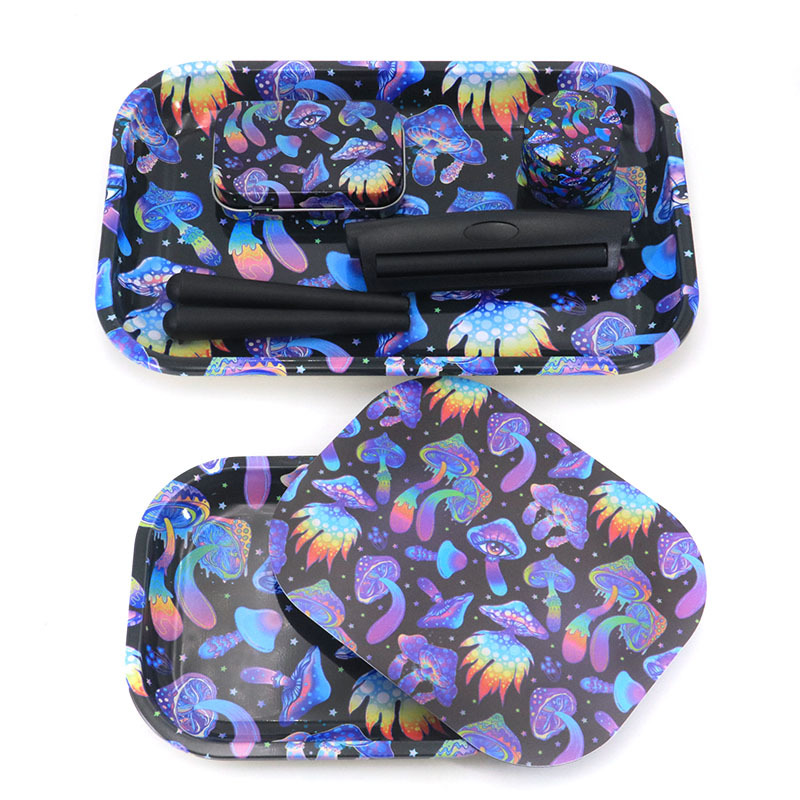 Eight-Piece Rolling Tray Accessory Set with Magnetic Lid