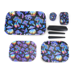 Eight-Piece Rolling Tray Accessory Set with Magnetic Lid