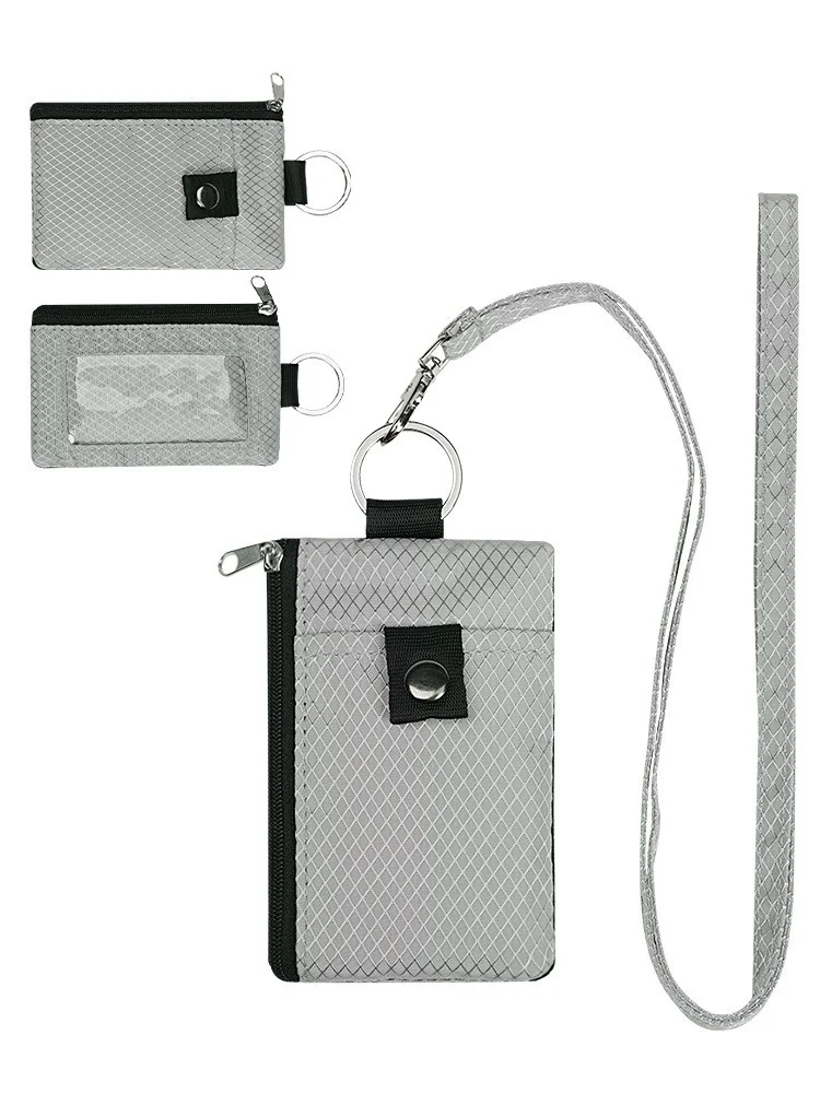 Mini Slim RFID-Blocking Card and Coin Wallet with Keychain and Neck-Wear Option — color 007