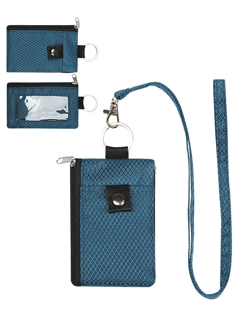Mini Slim RFID-Blocking Card and Coin Wallet with Keychain and Neck-Wear Option — color 009