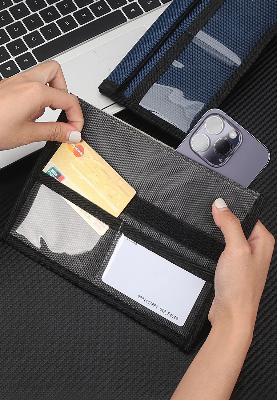 RFID-Blocking Compact Wallet with Coin and Card Storage