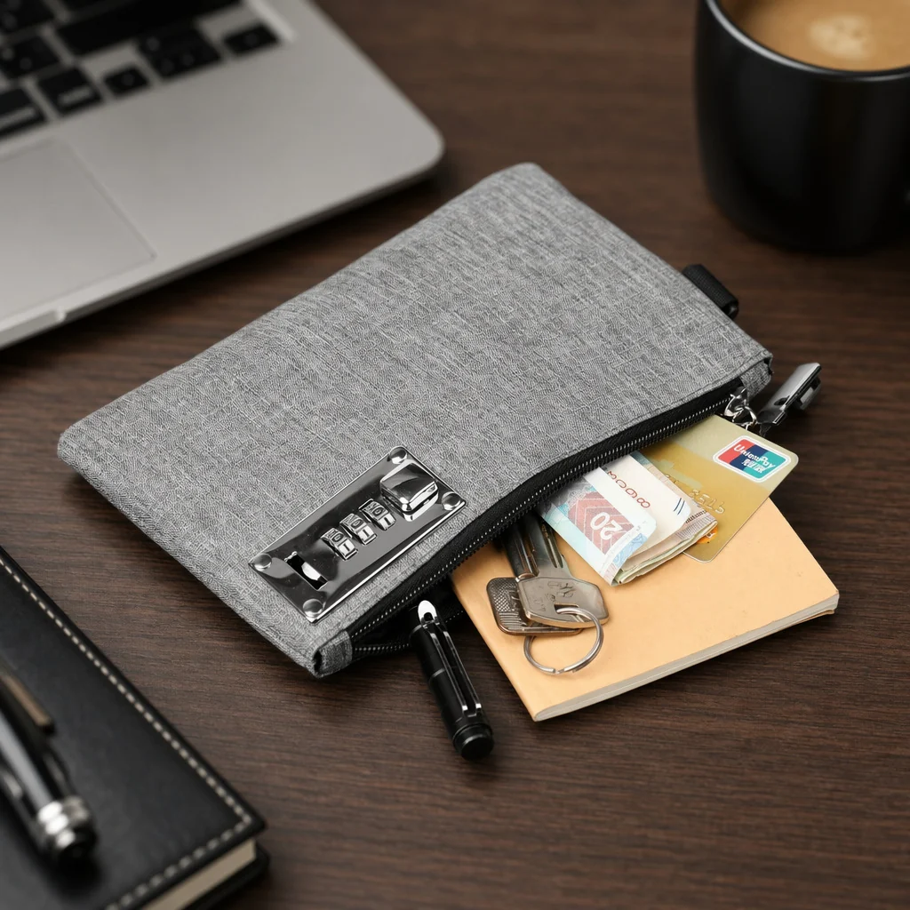 Portable Wallet with Combination Lock