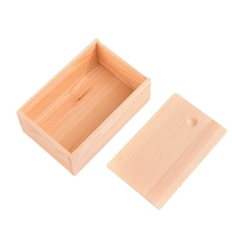 Solid Wood Storage Box with Sliding Lid