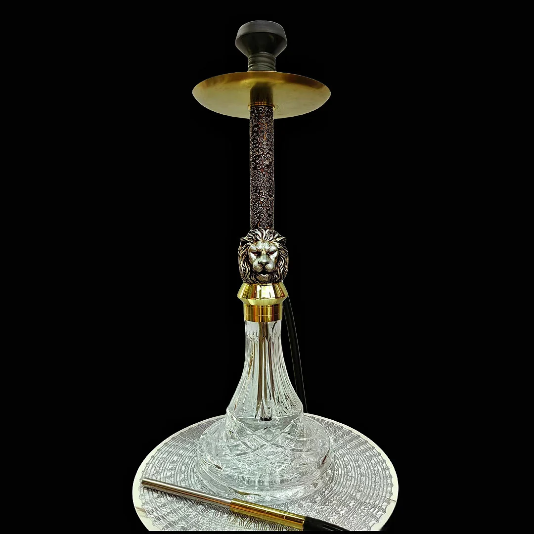 Double-Sided Lion-Head Resin Hookah
