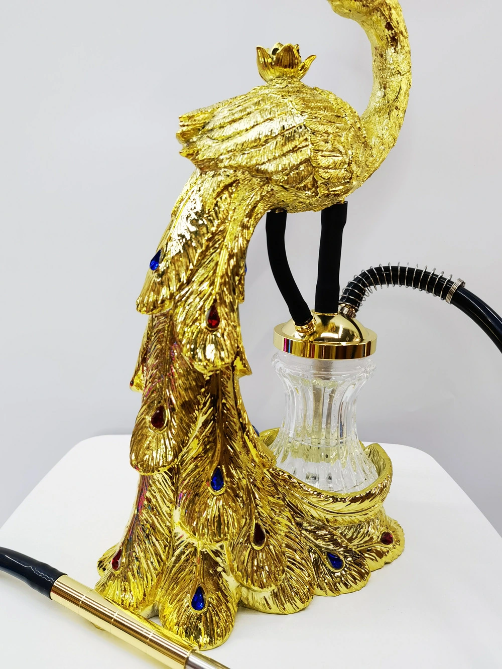 Peacock-Shaped Resin Hookah