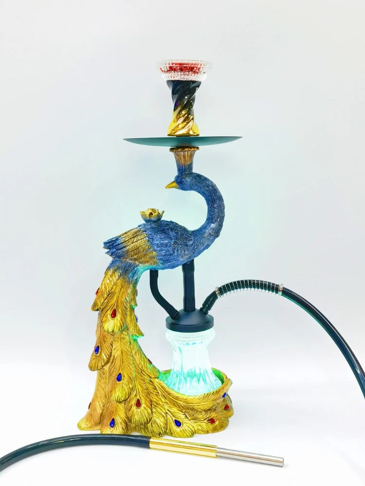 Peacock-Shaped Resin Hookah