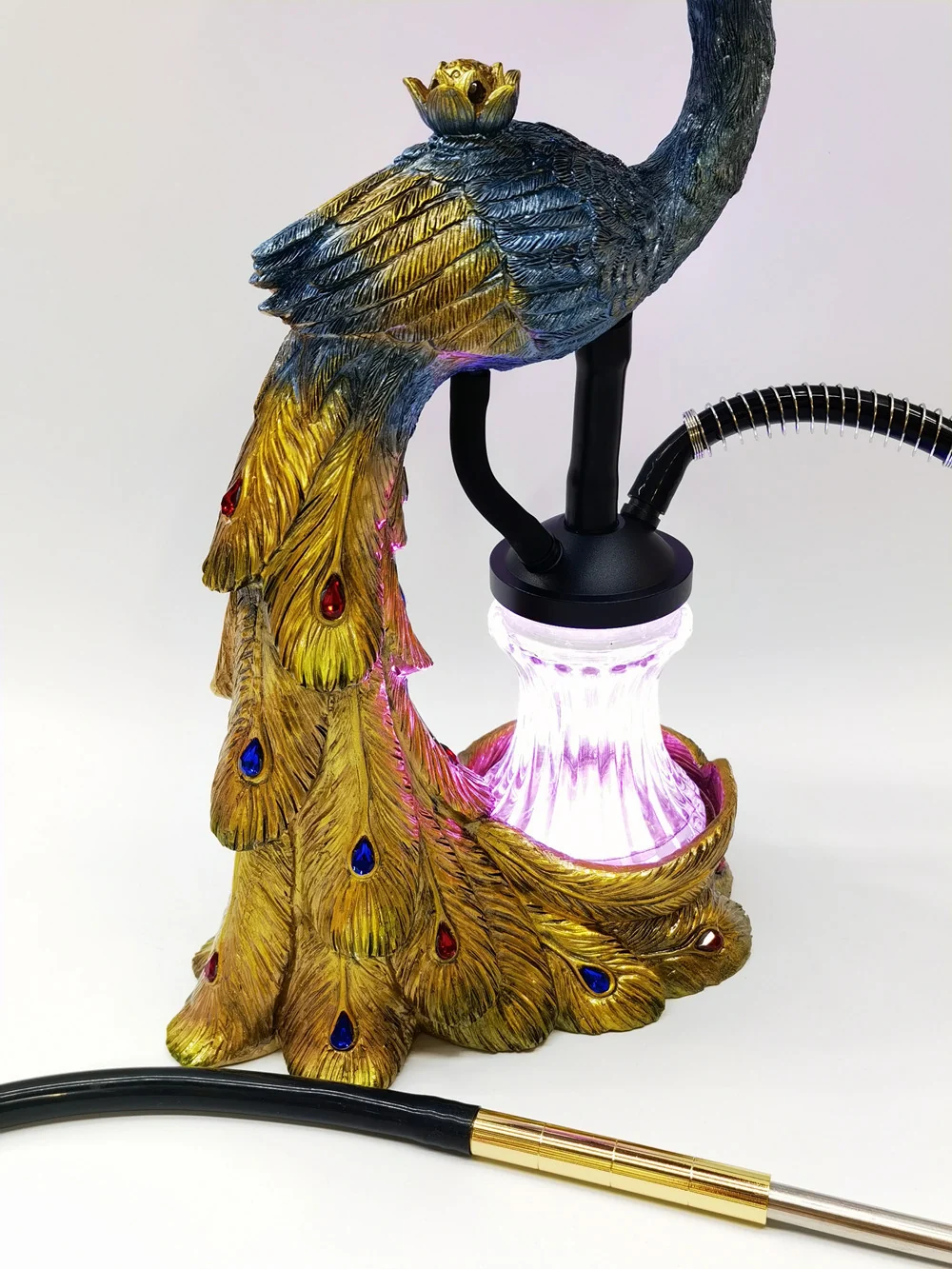 Peacock-Shaped Resin Hookah