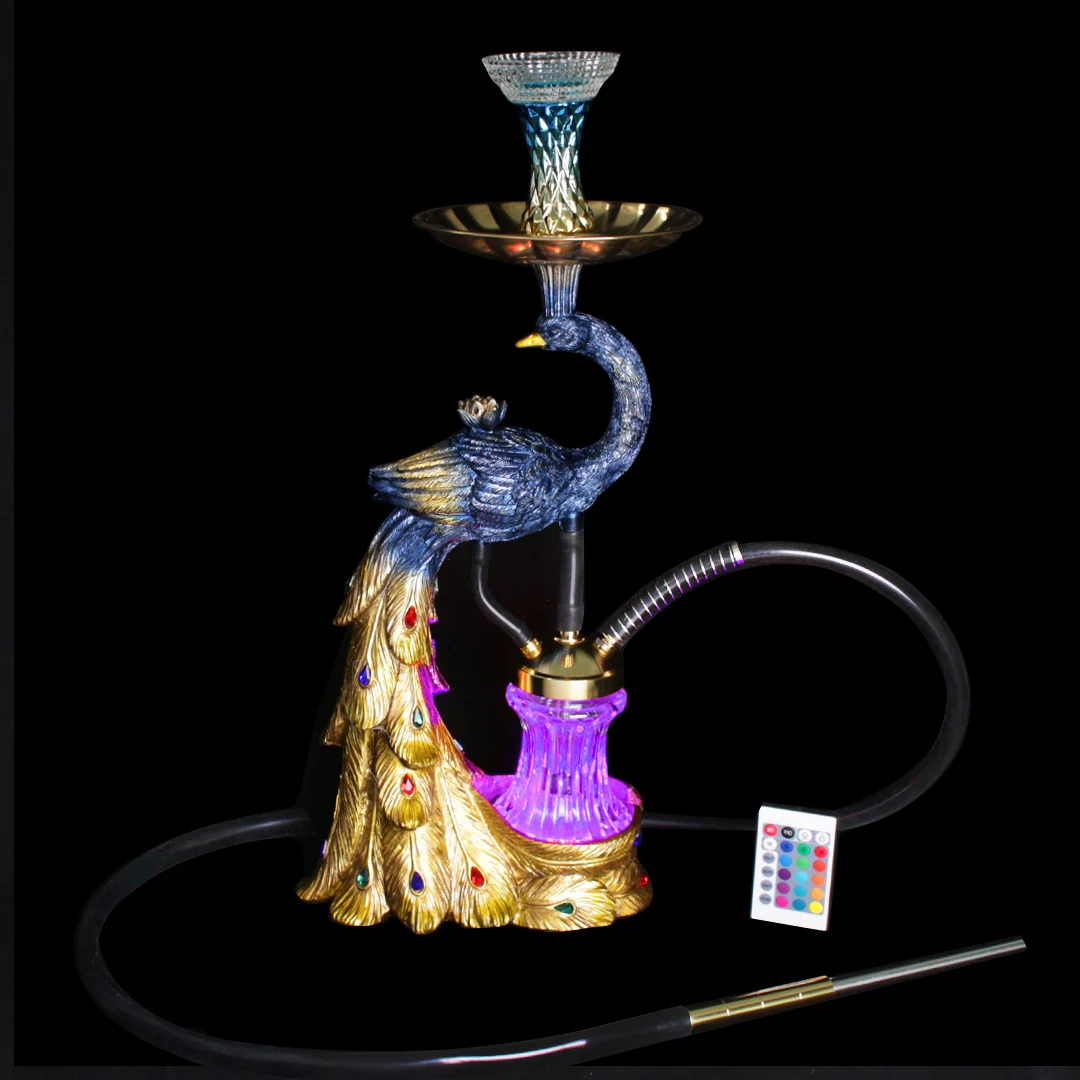 Peacock-Shaped Resin Hookah