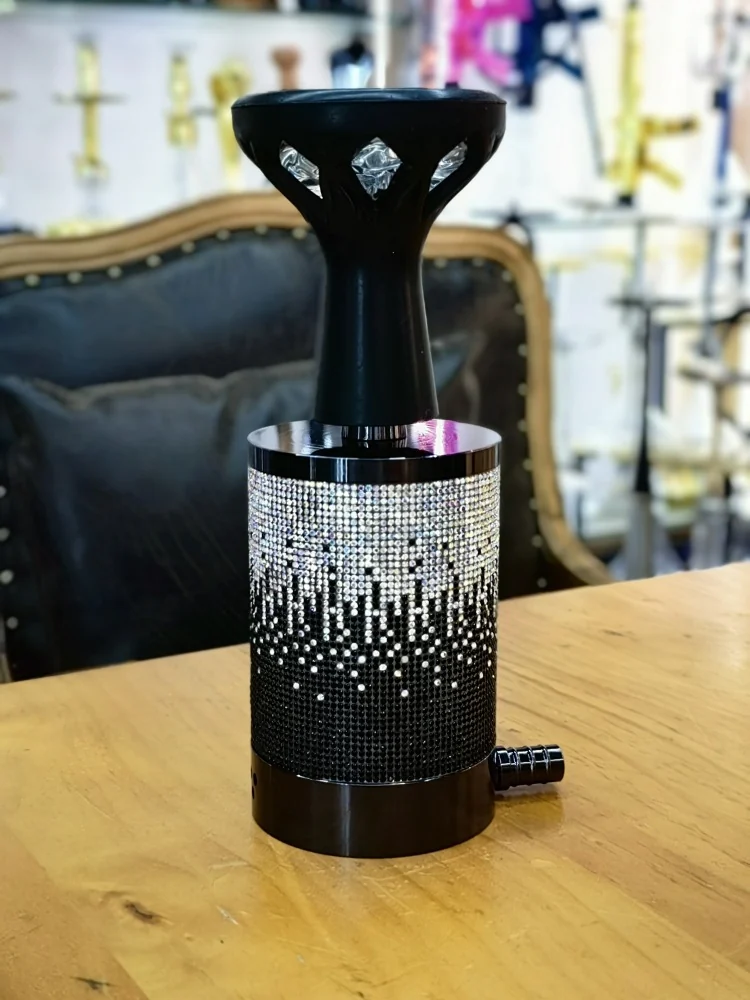 Compact Rhinestone-Decorated Hookah