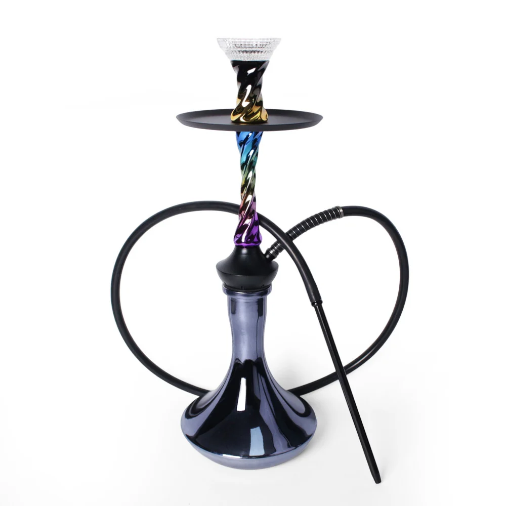 Multicolor Electroplated Twist-Design Hookah
